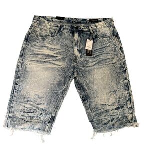 Men's Faded Blue Denim Jean Shorts
